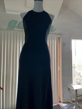 Sleek Black Halter Maxi Dress - Timeless Evening Wear